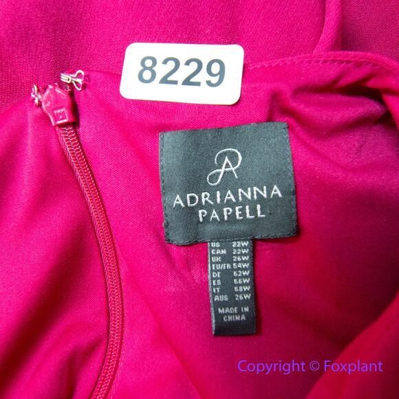 New! Adrianna Papell pink Stretch Crepe V-Neck Sheath dress plus size 22W - Picture 15 of 16